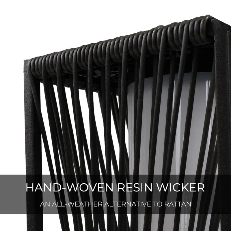 Outdoor Solar Floor Lamp, Patio Weather-Resistant Resin Wicker Solar Light for Yard, Garden, Pathway, Deck