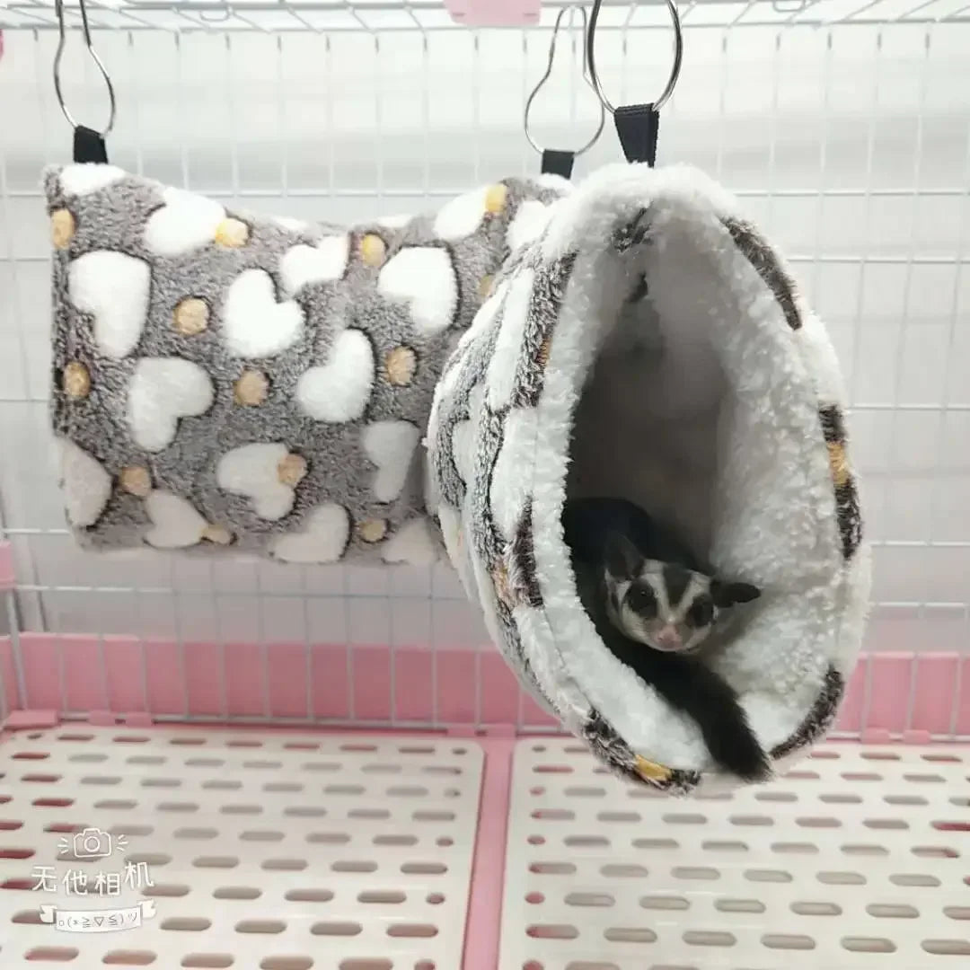 Pet channel nest hamster warm channel Flower Branch mouse sugar glider mink guinea pig guinea pig ultra-soft plush tunnel nest