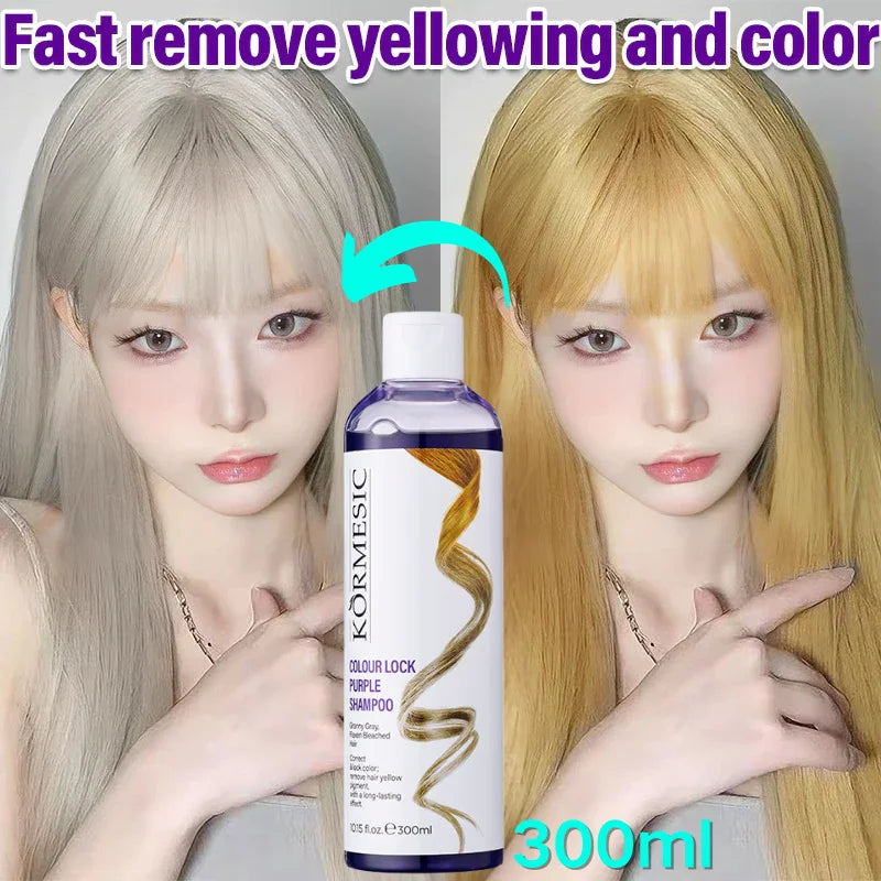 Professional Color Fixing Purple Shampoo Professional Yellow Removal Post Dyeing Gray Hair Care Bleached Highlighted Revitalize