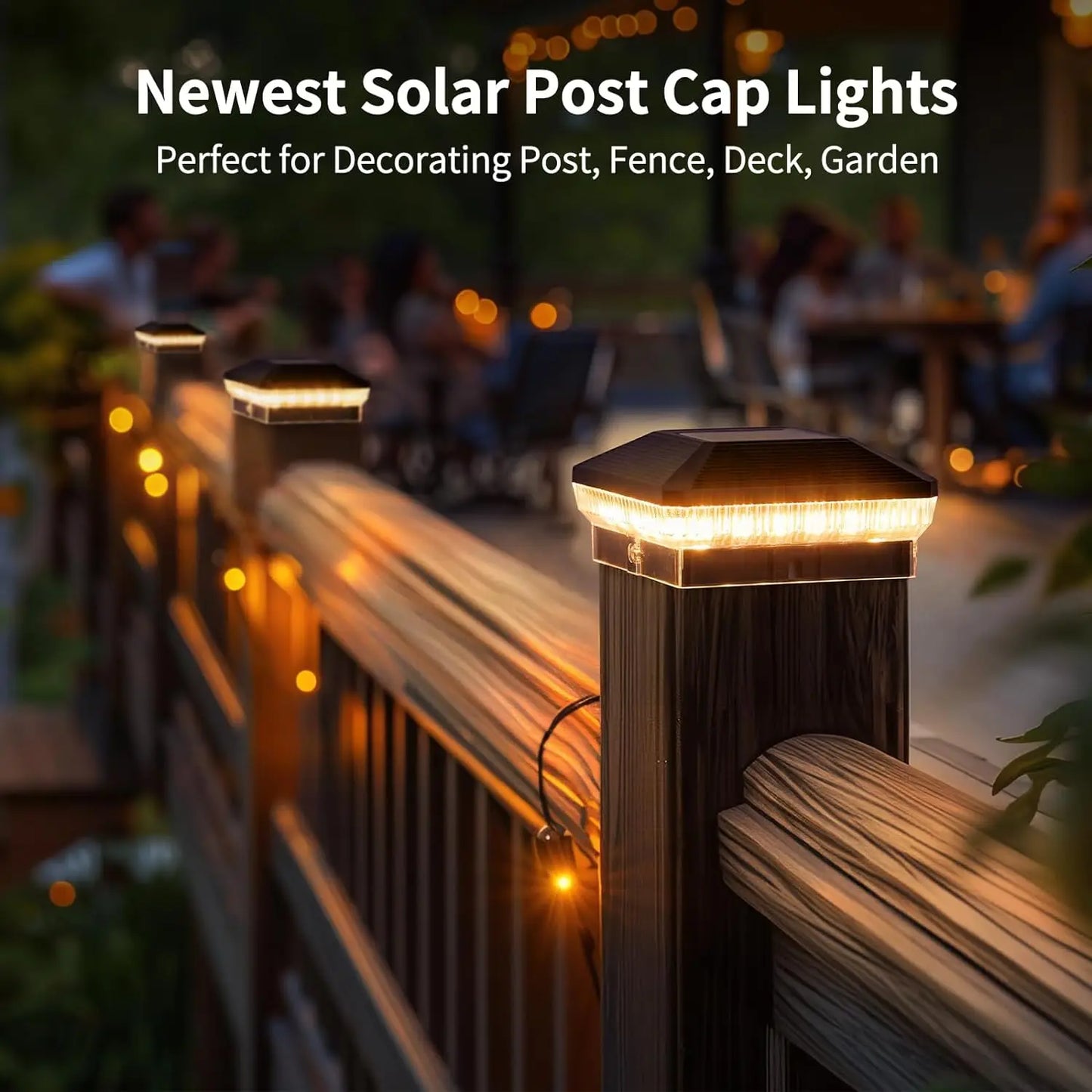 6 Pack 4x4 Solar Post Lights Outdoor 40 LEDs 30 Lumens with 3 Modes
