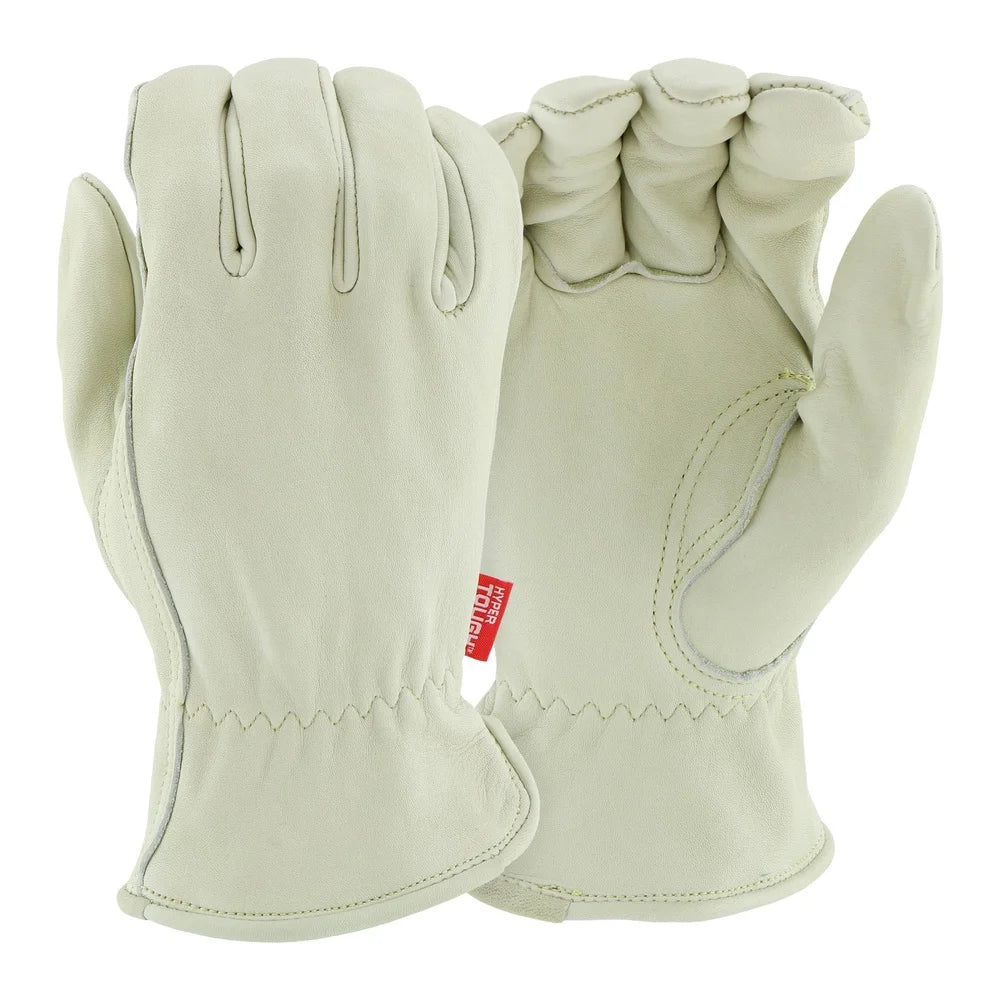 Premium Cowhide Leather Work Gloves Water Resistant Durable