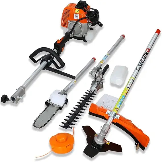 Hedge Trimmer, 4 in 1 Multi-Functional Trimming Tool, 52CC 2-Cycle Garden Tool System with Gas Pole Saw, Hedge Trimmer, Grass T