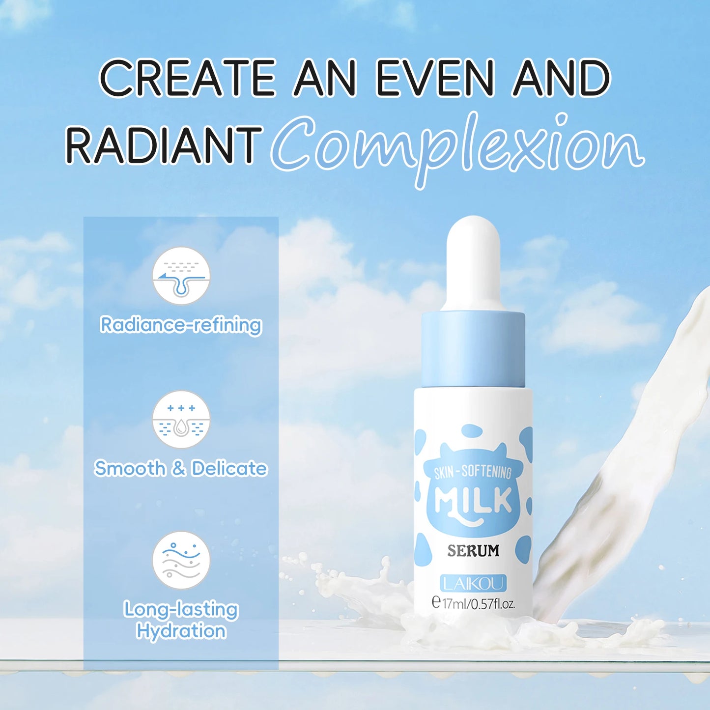 Laikou Milk Skincare Set Travel Kit Softening Serum Cream