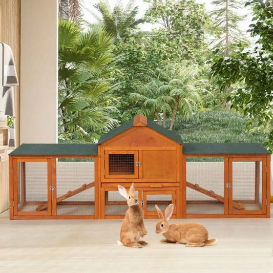 Rabbit Hutch Indoor Bunny Cage Small Animal Pet House Run Outdoor
