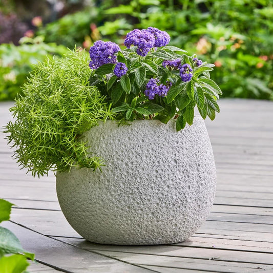 Resin Moon Planter 13in Weather Resistant Garden Decor