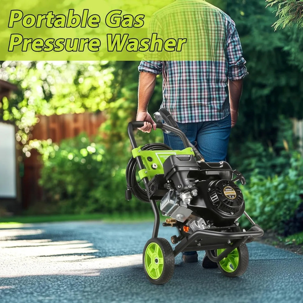 4200PSI Pressure Washer 4.0GPM and 209CC Gas Powered Washing Machine Commercial High Pressure Washer with 25ft Hose&4 Nozzles