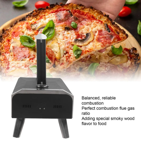 Outdoor Pizza Oven Wood Fired Maker Outside Stove 12in Portable Stainless Steel Wood Burning Outdoor Pizza Oven for Backyard