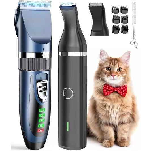 Cat Clippers and Paw Trimmer 3 in 1,Cat Grooming Kit,Cat Clippers for Matted Hair,Cordless Cat Shaver for Matted Long H