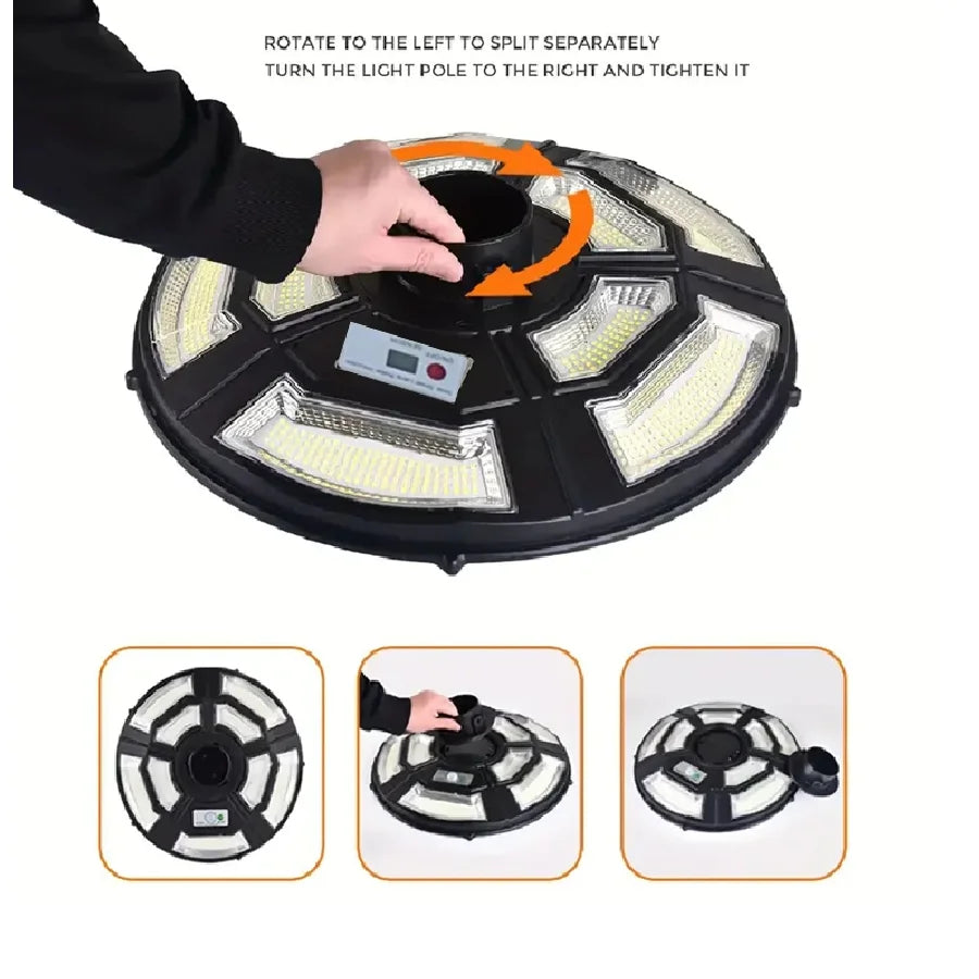 1PC 300W Solar Light, Solar Pole Light, Outdoor Lights,Dusk to Dawn, With Remote Control, 6500K White Light,  Pole Mounted only
