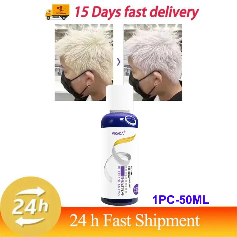 Professional Color Fixing Purple Shampoo Professional Yellow Removal Post Dyeing Gray Hair Care Bleached Highlighted Revitalize