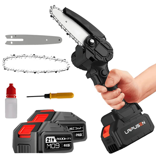 6-Inch Mini Chainsaw, Handheld Chainsaw for Cutting Wood, Trimming Trees and Laying Flooring
