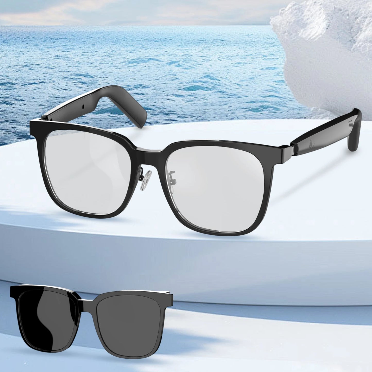 Smart glasses, wireless calls, intelligent noise reduction, touch voice assistant, music playback, unisex UV-proof glasses