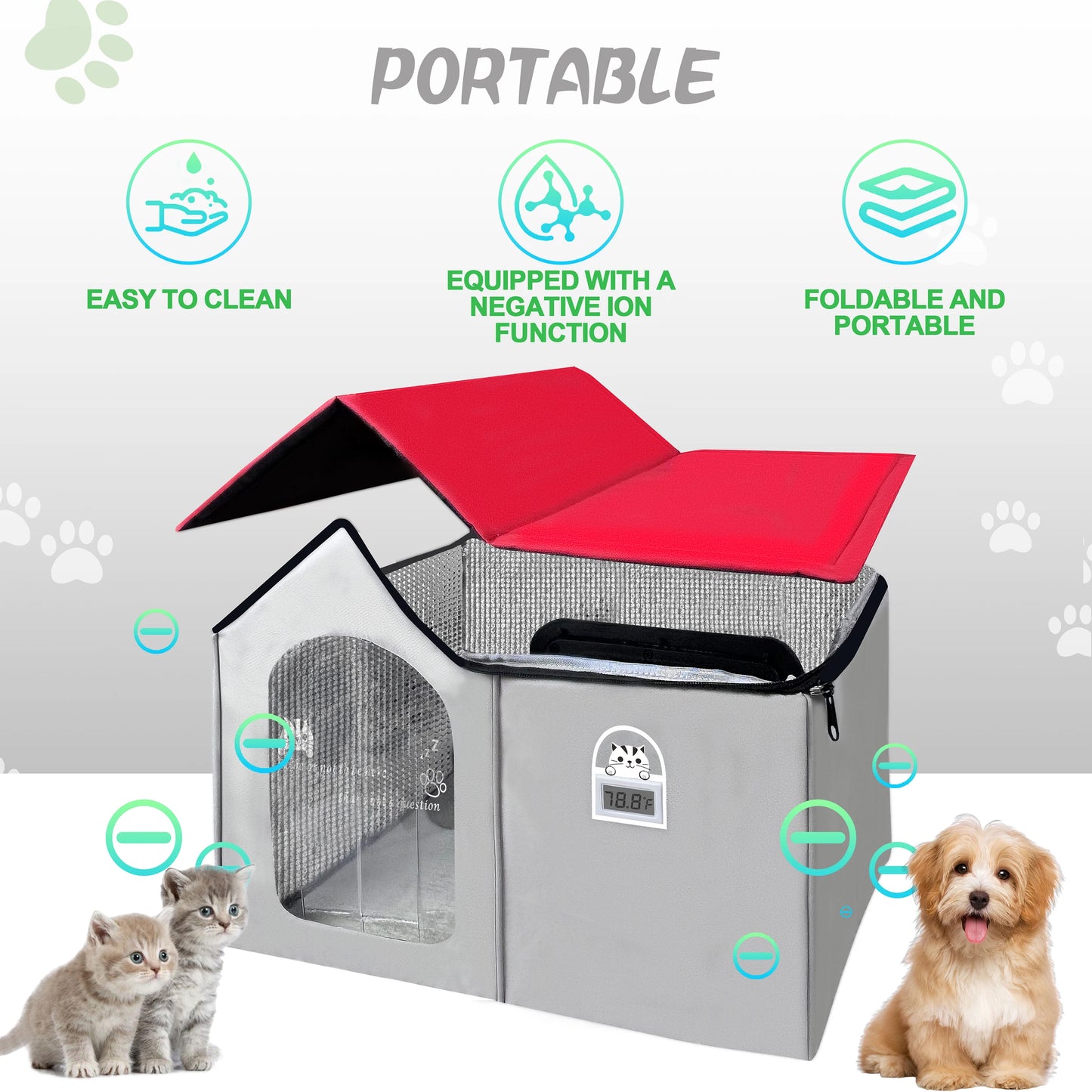 Smart Pet AC House - Auto Climate Control Cabin for Dogs Cats | Energy Efficient Quiet，Scratch-Proof Design