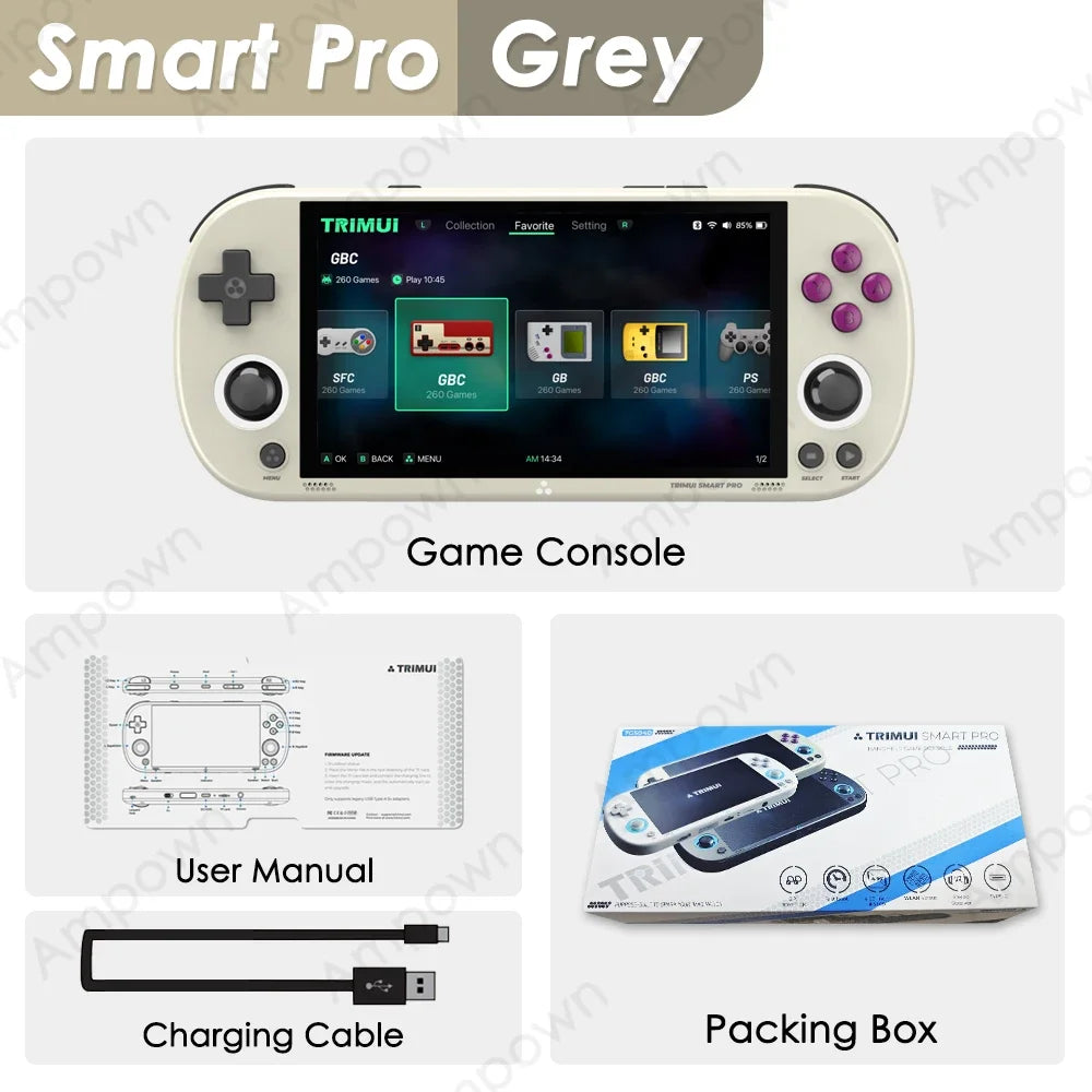 Trimui Smart Pro Handheld Game Console 4.96in Screen Linux