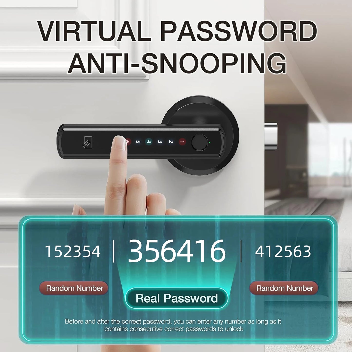Viladepot Smart Lock Fingerprint Door Lock with App Remote Control Passcode Unlock Electronic Touchscreen Keypad