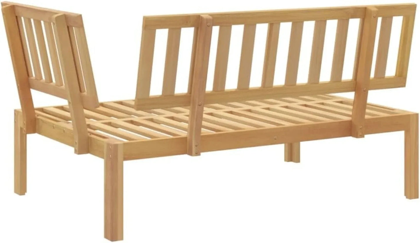 Patio Pallet Corner Sofa - Outdoor Garden/Patio/Terrace Seating - Solid Acacia Wood, Light Brown - 52.4"x36.2"x27.2"