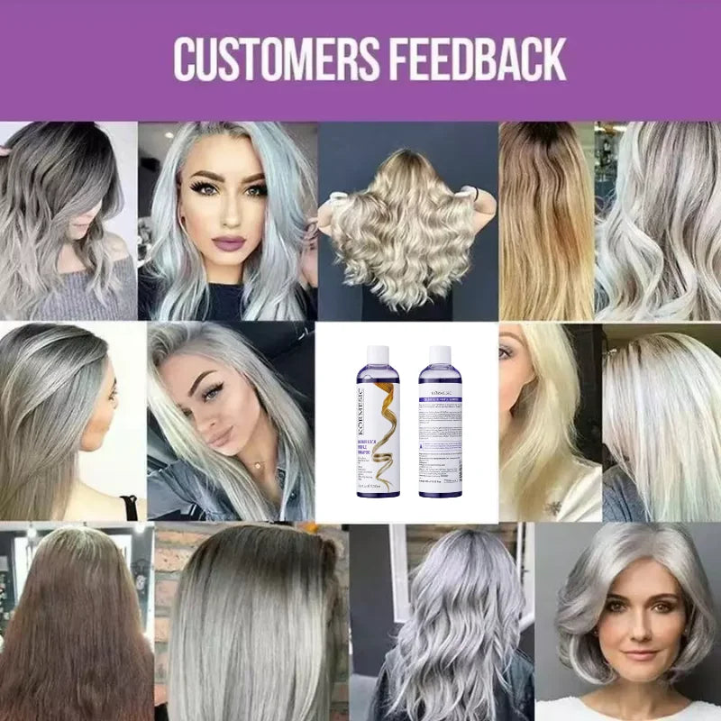 Professional Color Fixing Purple Shampoo Professional Yellow Removal Post Dyeing Gray Hair Care Bleached Highlighted Revitalize