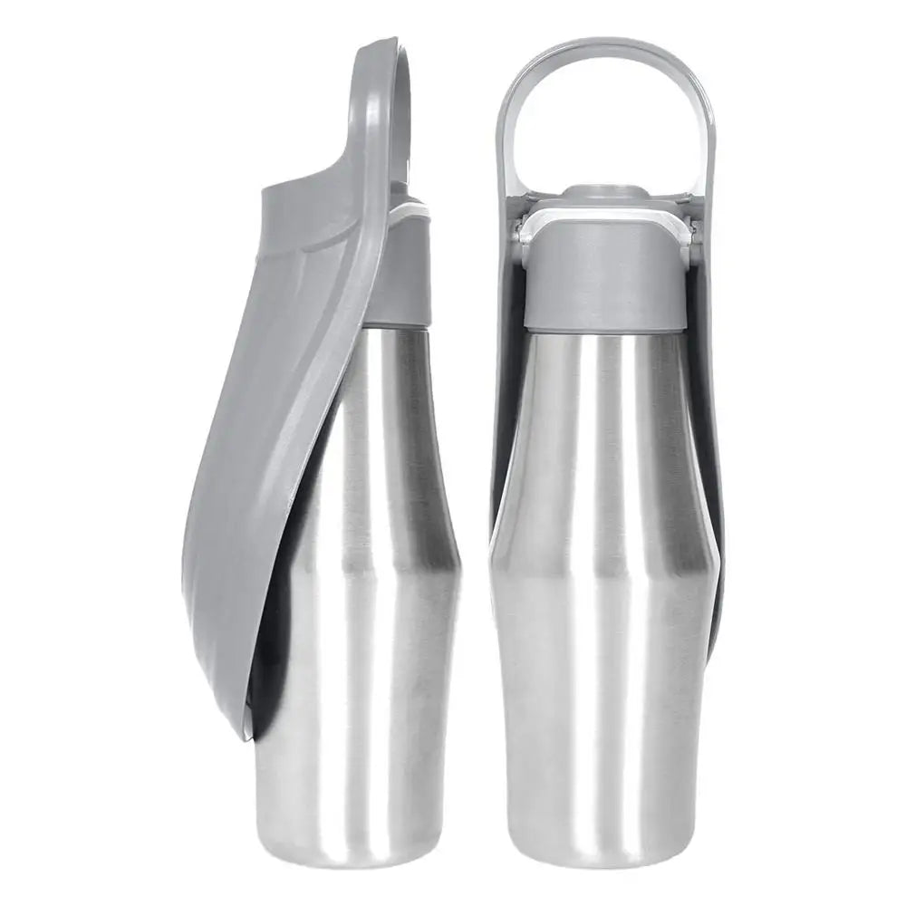 Dog Water Bottle 27oz Stainless Steel Travel Water Dispenser Pet Accessories 2 In 1 Dog Water Bowl for Travel Outings Camping