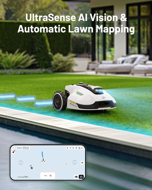 1000 Robot Lawn Mower for 0.25 Acre AI Vision App Control