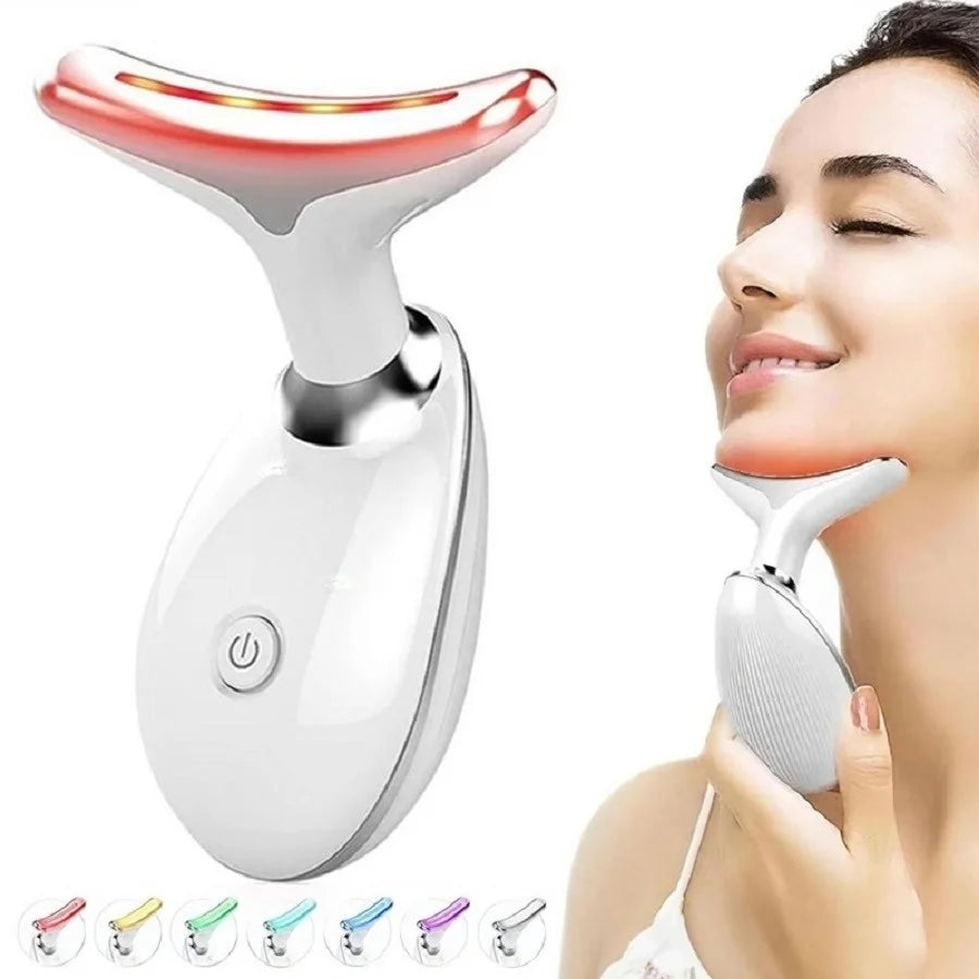 Vibrating Neck Device Beauty Gift Neck and Face Skin Massager 1 Piece Portable USB Charging Facial Massage Instrument Tool