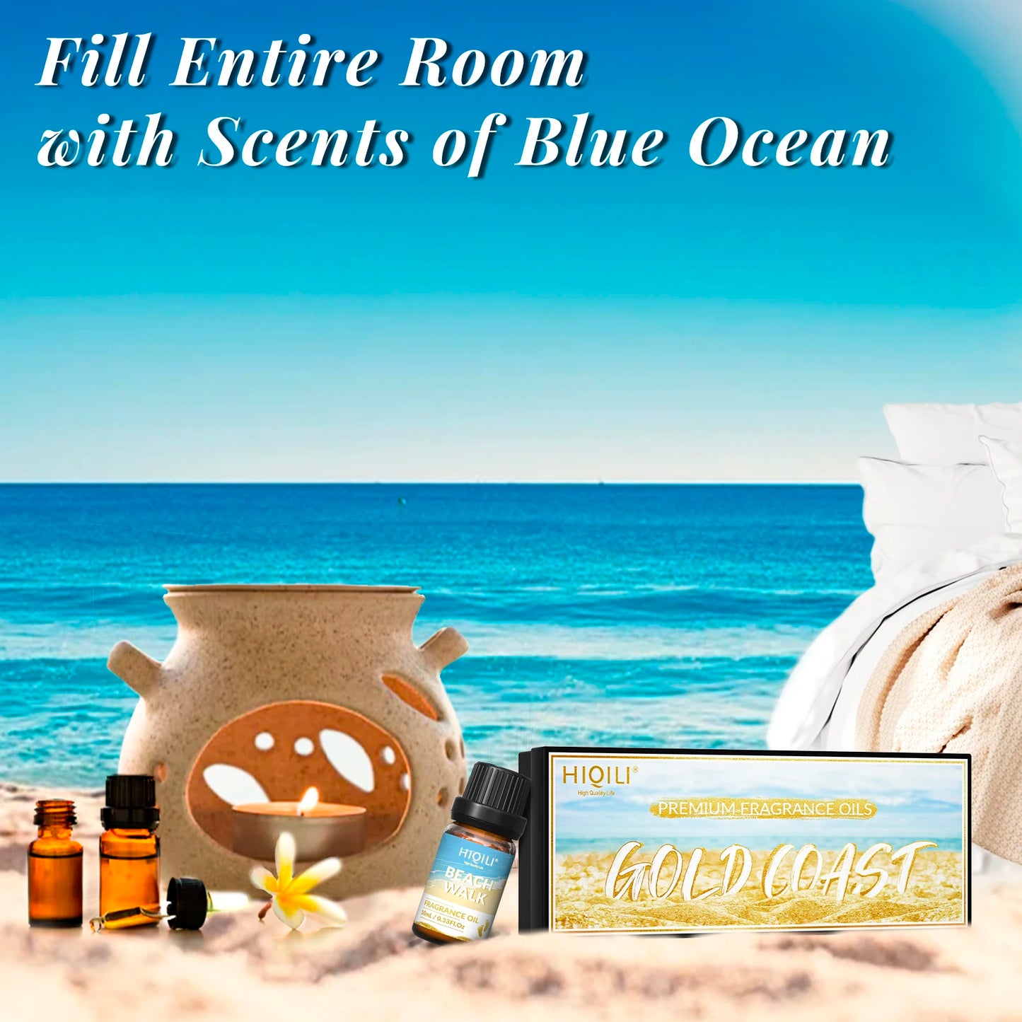 Hiqili Gold Coast 6Pc Fragrance Oils Gift Set For Diffusers