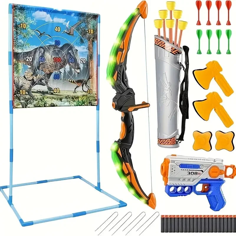 Local warehouse dinosaur target shooting sports outdoor game products, toys suitable for children over 3 years old, including di