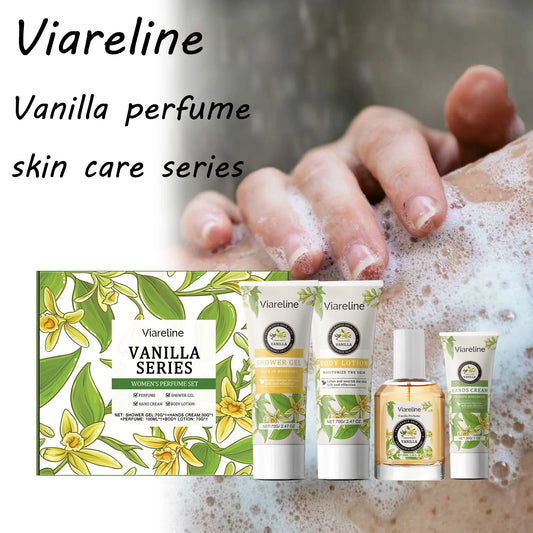 Oceaura Vanilla Women Perfume Skin Care Set Refreshing Moisturizing Improve Skin Elasticity Reduce Roughness Deep Cleaning Set