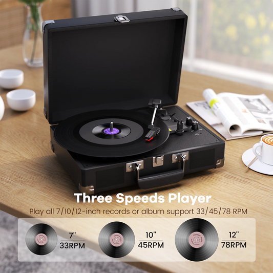 Maio C210 Belt Driven Turntable Built In Speakers 3 Speed
