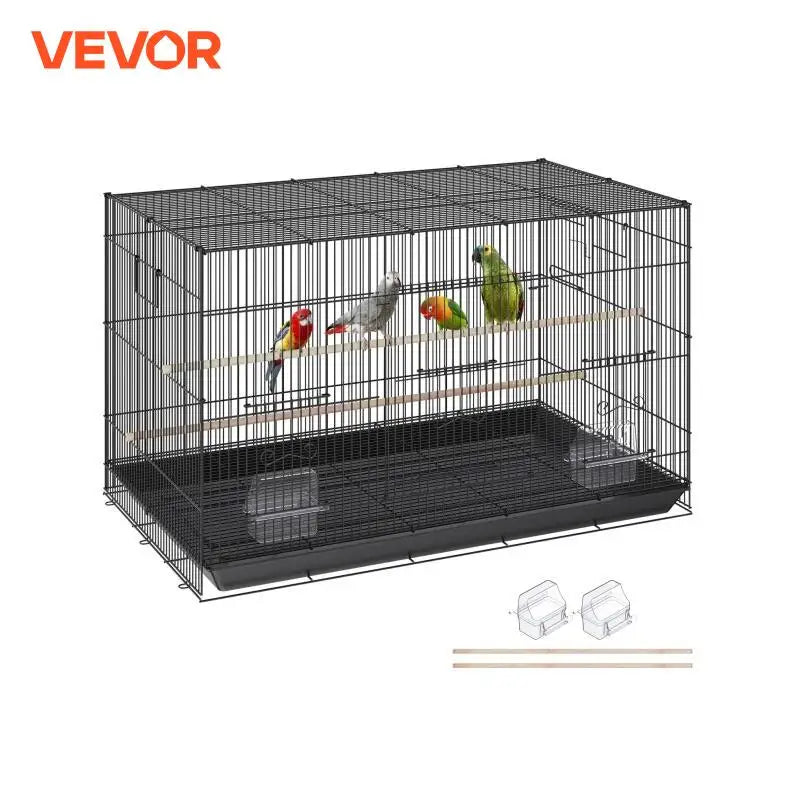 VEVOR 30inch Pet Bird Cage Metal Large Parakeet Cages with Rolling Stand Tray for Cockatiels Parrot Budgies Lovebirds Canaries