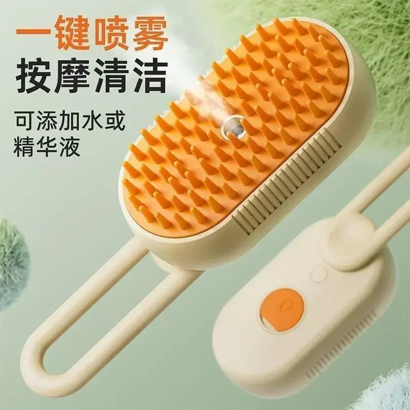 Dogs And Cats Comb Self Cleaning Pet Hair Remover Brush Dematting Grooming Tool With Built In Mist Humidifier