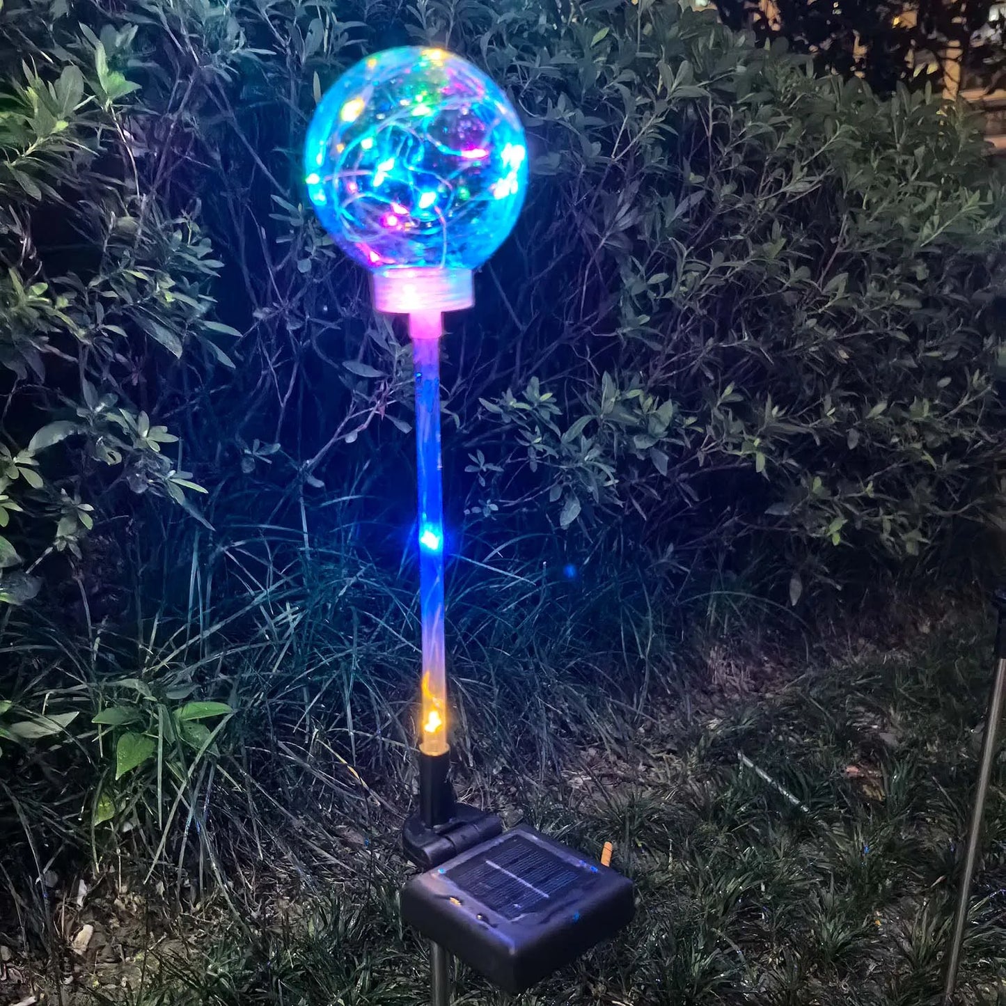 2 Pack Solar Lawn Lights with Colorful Ambiance, Suitable for Outdoor Gardens, Pathways, And Villas, Featuring Rating