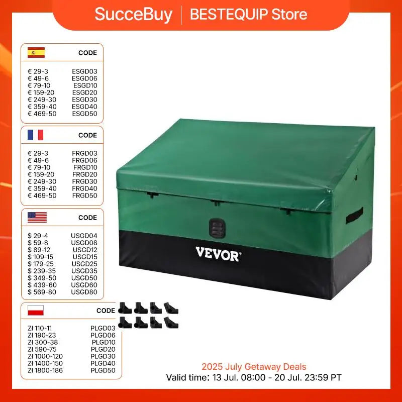 SucceBuy Outdoor Storage Box Patio Deck Box 100 /150 /230 Gallon Waterproof PE Tarpaulin Patio & Garden Furniture Home & Garden