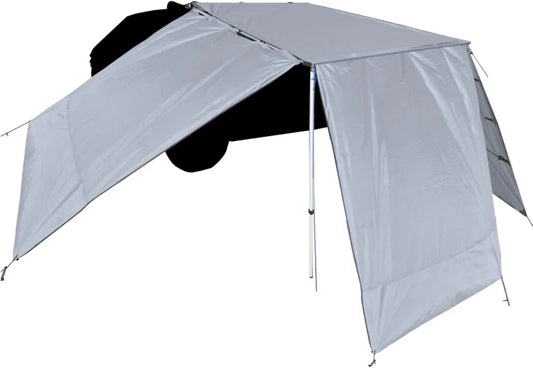 Vehicle Overlanding Awning with 3pcs Side Wall Windbreaks, Portable Car Awning Extension Shades Camper Shelter Camping8.2x9.8ft