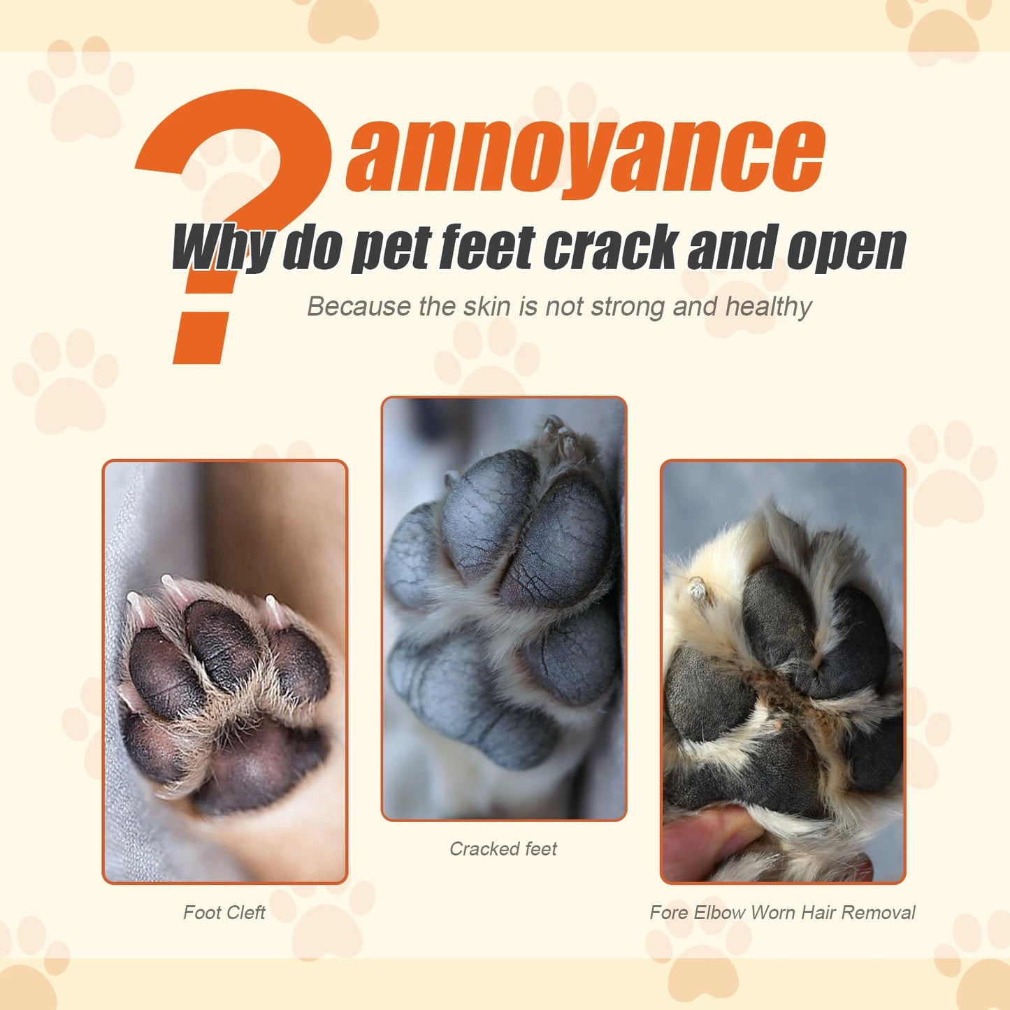 Pet Paw Repair Balm Moisturizes Dry Paw Pads Repairs Cracked skin Calms redness discomfort Paw Pad Rescue Cream For Dog and Cat