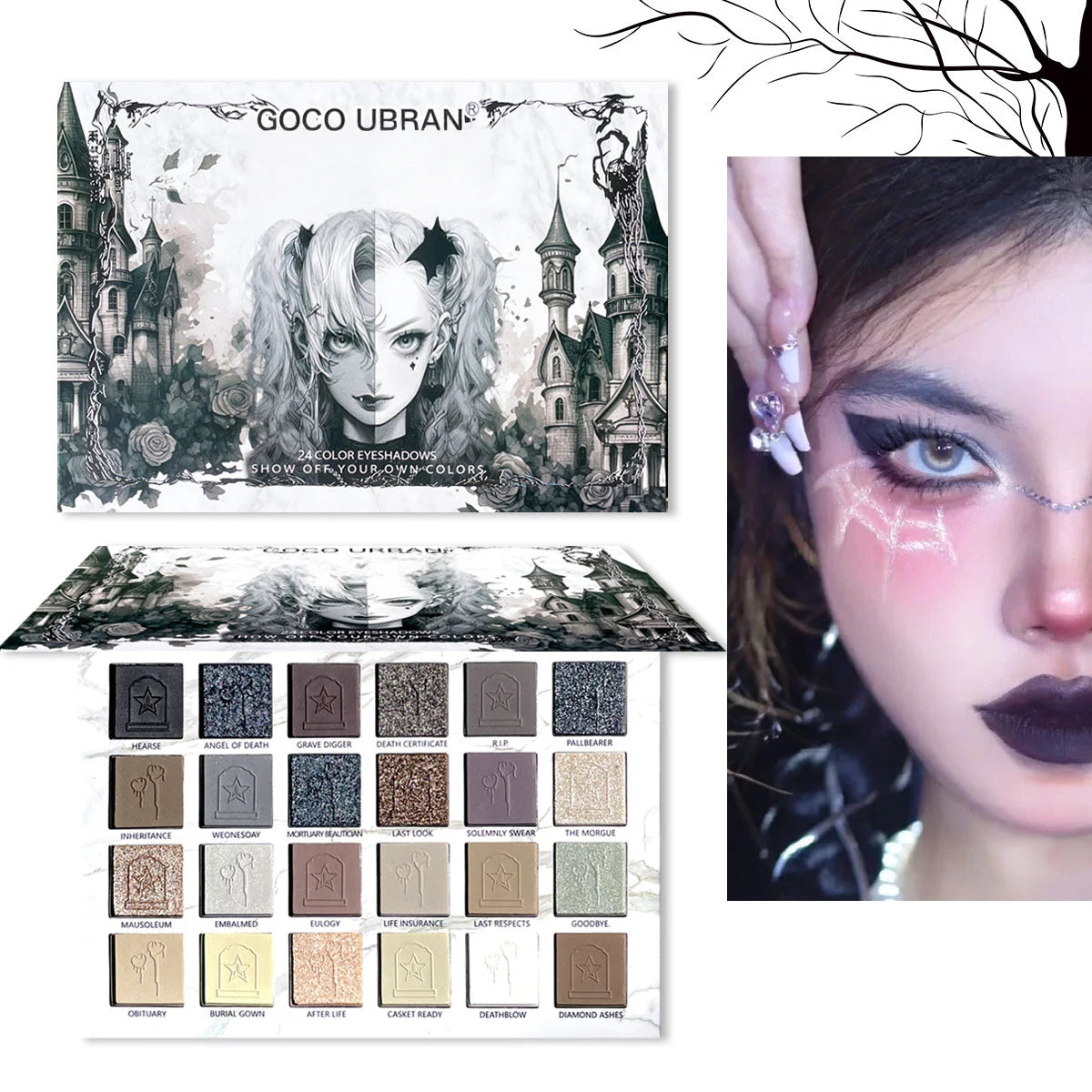 Dark Elf 24 Color Eyeshadow Palette Vampire Inspired Matte