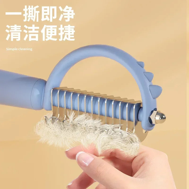 New Hair Removal Comb for Dogs Cat Detangler Fur Trimming Dematting Brush Grooming Tool for Matted Long Hair Curly Pet