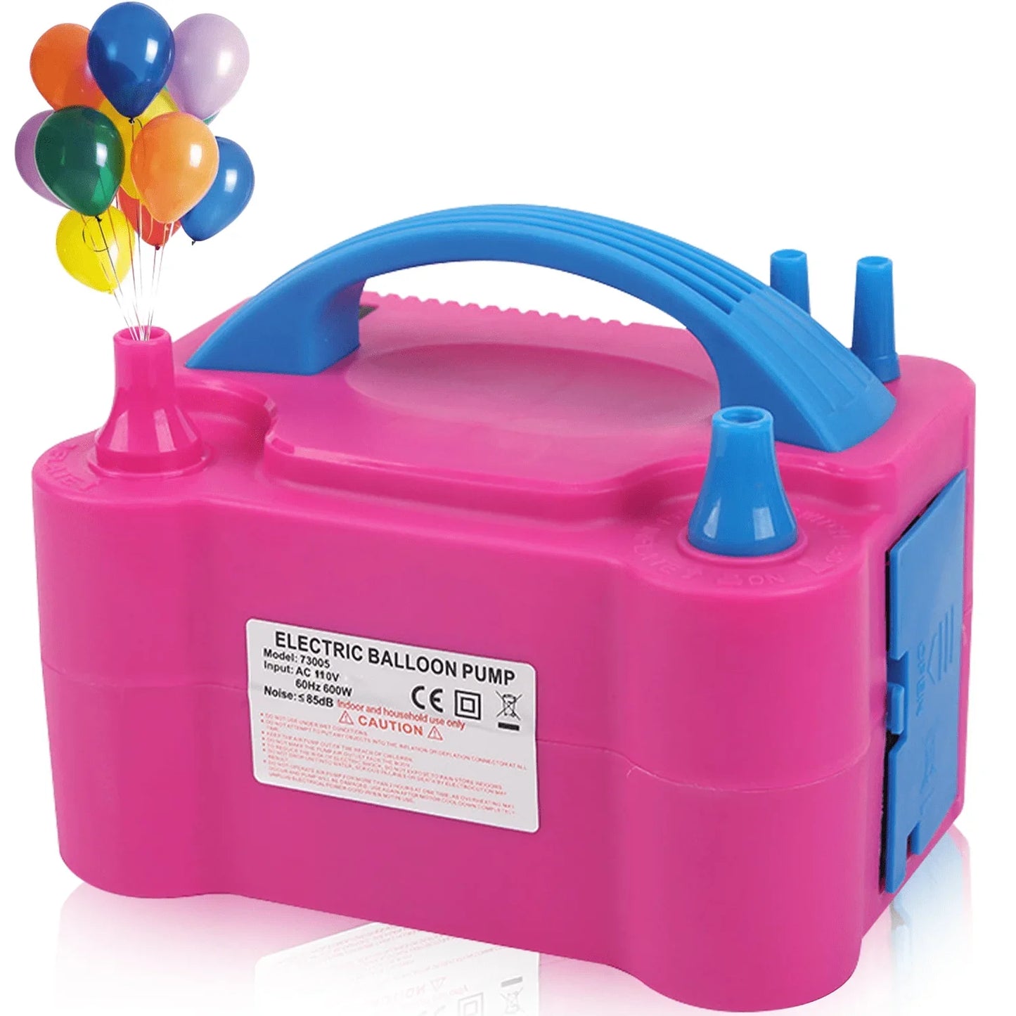 Double Nozzle Electric Balloon Inflation Pump 600W Portable Balloon Pump For Balloon Arches Parties Birthday Weddings