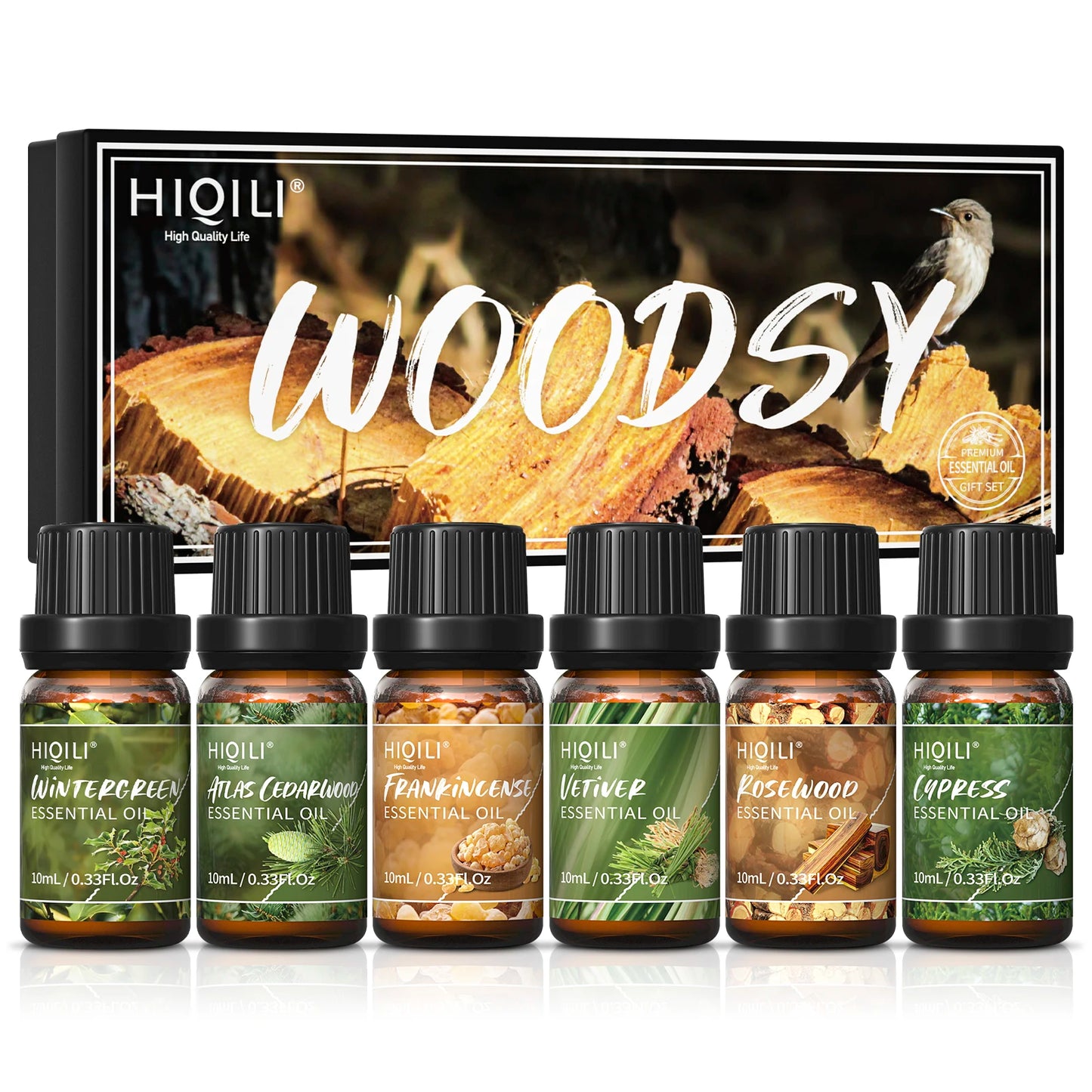 HIQILI Woody Fragrance Oils Set TOP 6PCS 10mL Gift for Diffuser Candles Soaps