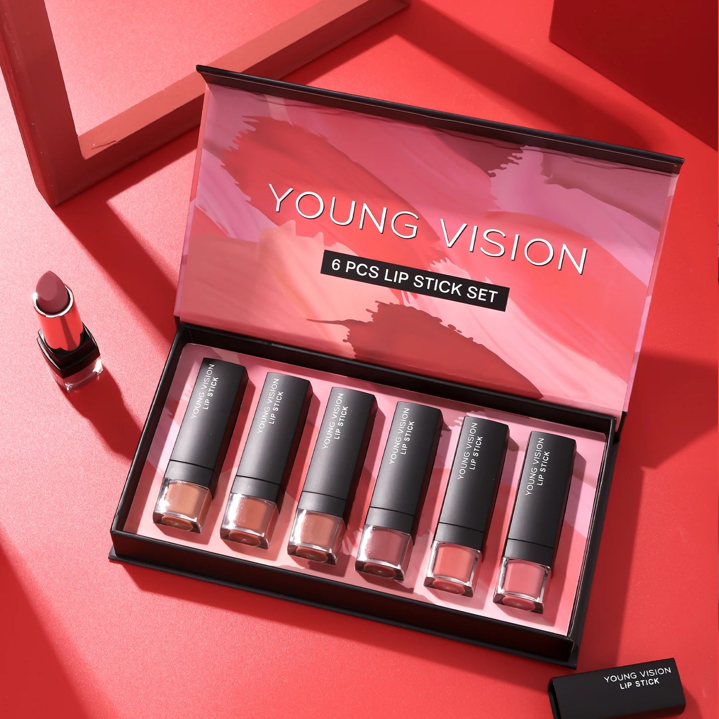 YOUNG VISION 6 Matte Velvet Lipstick Set Waterproof Non-Fade Silky Mud Feeling White Thin Translucent Light Lip Glaze Set