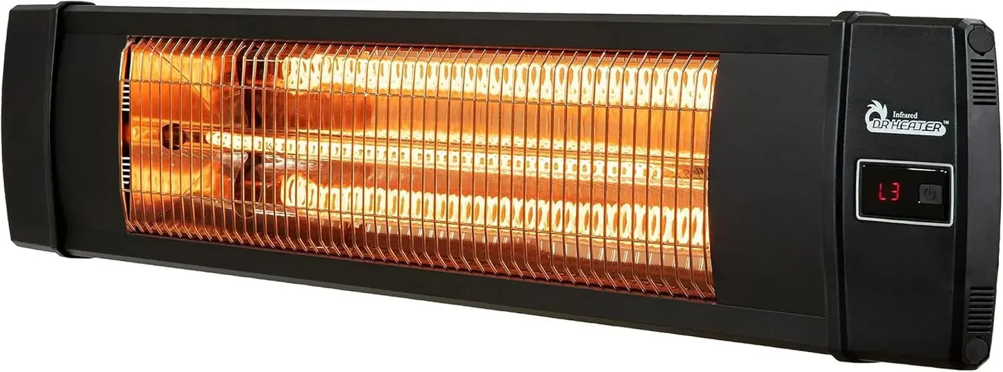 Carbon Infrared Outdoor Heater For Restaurant Patio Black