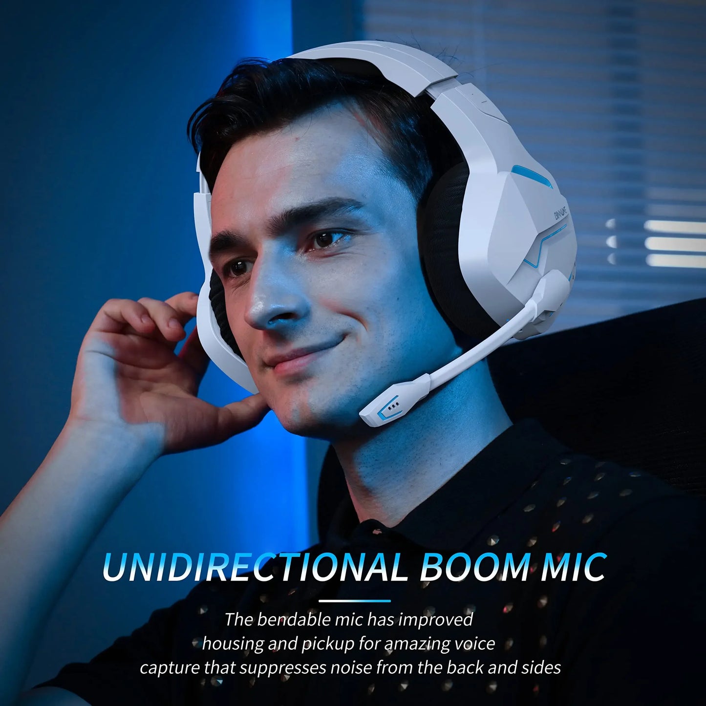 Binnune BW01 Wireless Gaming Headset with Microphone for PC PS4 PS5 2.4G Bluetooth USB Gamer Headphones with Mic for Laptop Computer