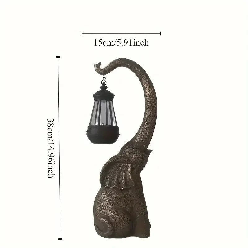 1 Pack Elephant-Shaped LED Solar Lights Garden Resin Crafts Ideal for Patio Decor Used For garden，yard，pool，Lawn 100mah
