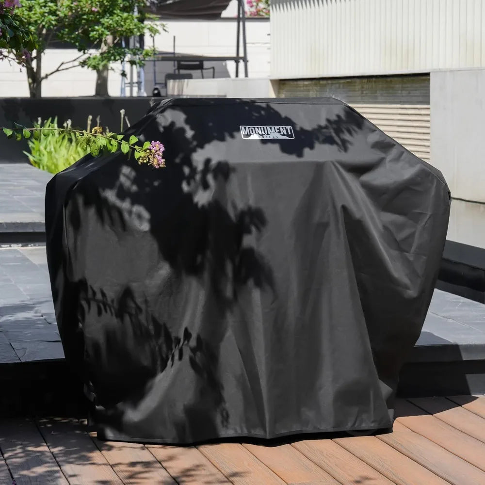 Matte Black Stainless Steel Burner Grill ，One Foldable Shelf for Outdoor Cooking Kitchen Patio Backyard,  with BBQ Cover