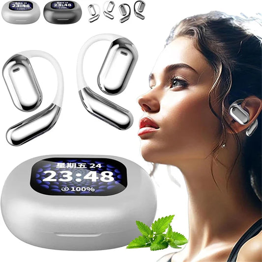 SK OWS Headphones V5.4 Bluetooth Wireless Earphones Sports Noise Reduction Waterproof Earhooks Headset Intelligent Touch Screen