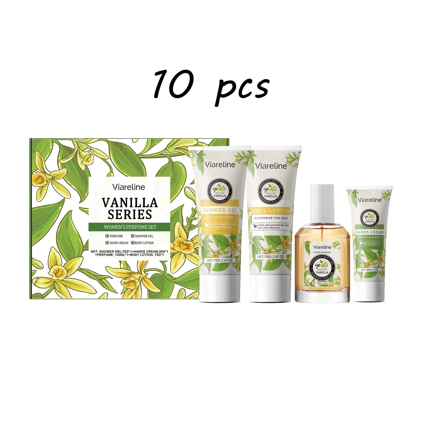 Oceaura Vanilla Women Perfume Skin Care Set Refreshing Moisturizing Improve Skin Elasticity Reduce Roughness Deep Cleaning Set