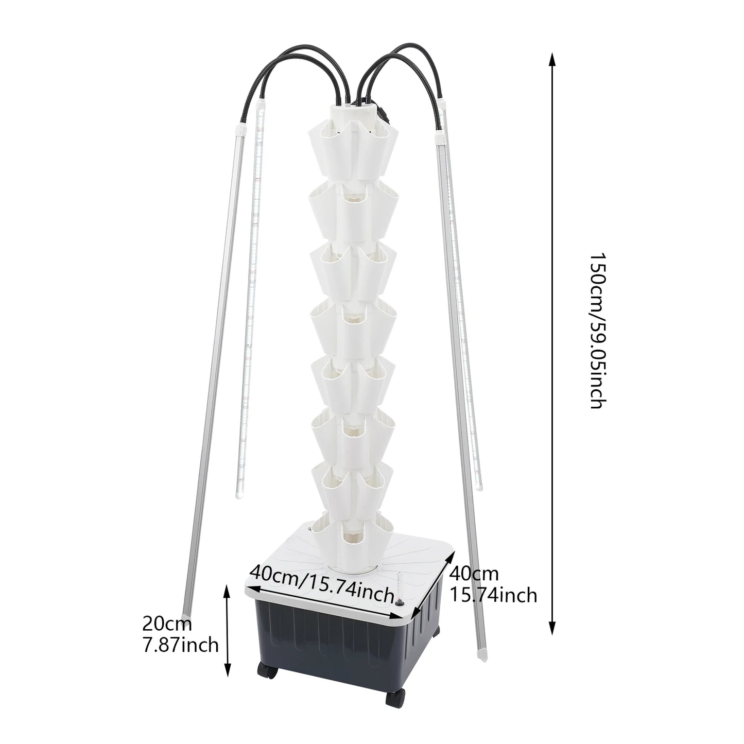 Indoor Hydroponic Vertical Garden Kit With Grow Lights