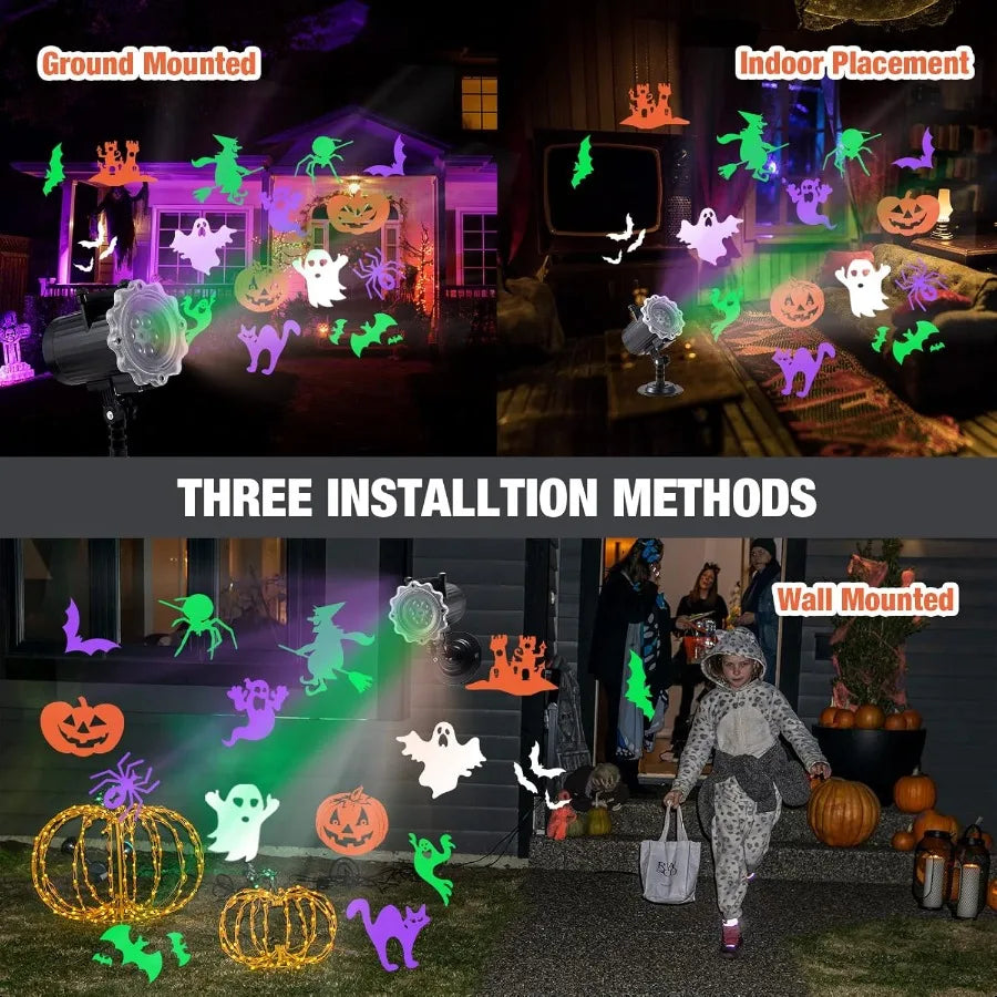 Halloween Projection Lights Outdoor 12 Slides Ghost Pumpkin