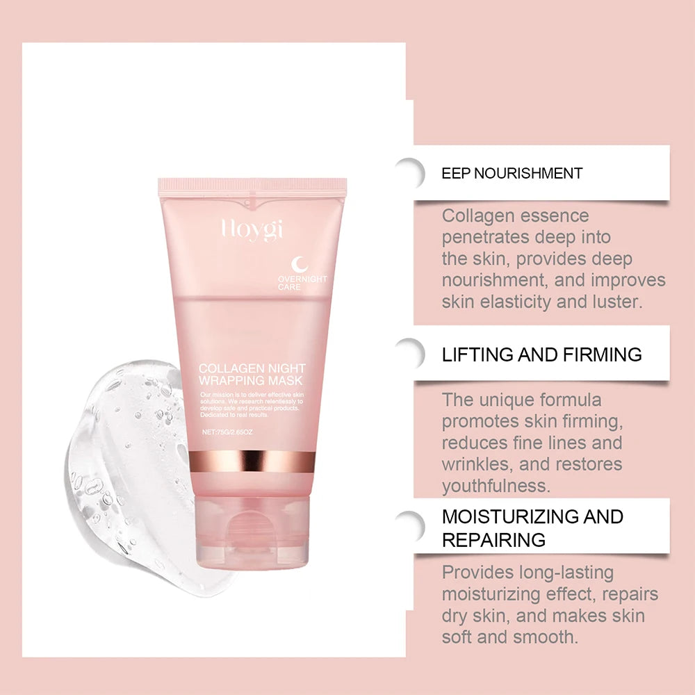 75g Collagen Peel Off Mask With Brush Pore Shrinking Blackhead Removal Oil Control Skin Rejuvenation Moisturizing Skin Care