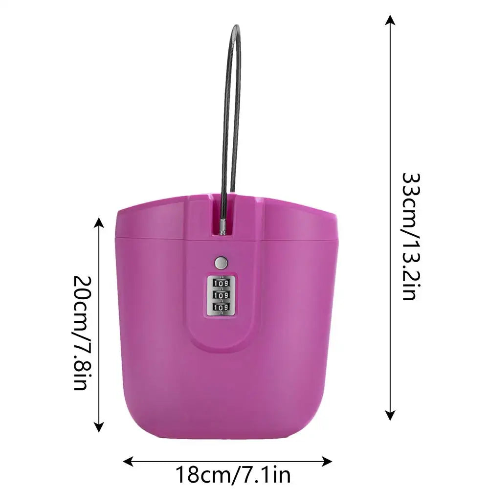 Outdoor Portable Safe Box Beach Bucket With Steel Wire Safes 3-Digit Password Lock Storage For Riding Sports Swimming