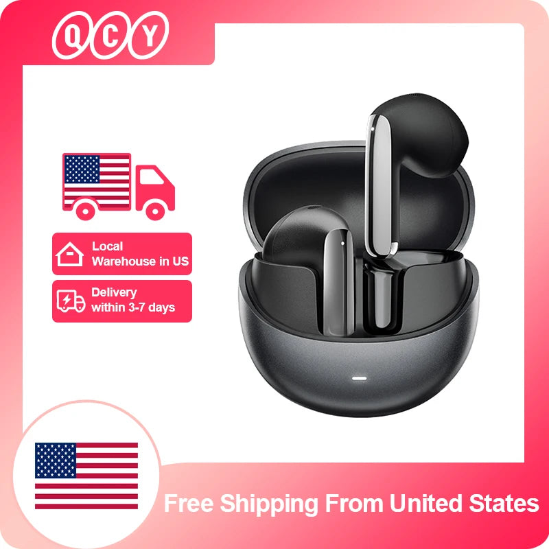 QCY HT10 AilyBuds Pro+ ANC Wireless Earphone Al Audio Hi-res with LDAC Bluetooth 5.3 Earbuds Adaptive ANC Multipoint Connection